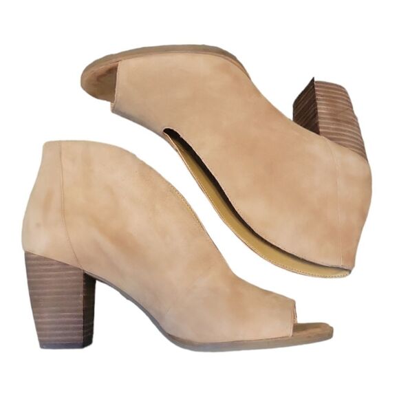 Lucky Brand Chunky Heel Joal Bootie Macaroon Tan Suede Kidsuede Heel Boot 8 - Picture 7 of 14